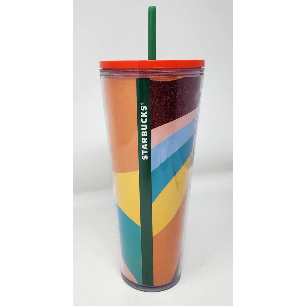 Starbucks 2020‎ LBGTQ Pride Rainbow 24oz Cold Cup Tumbler Glitter